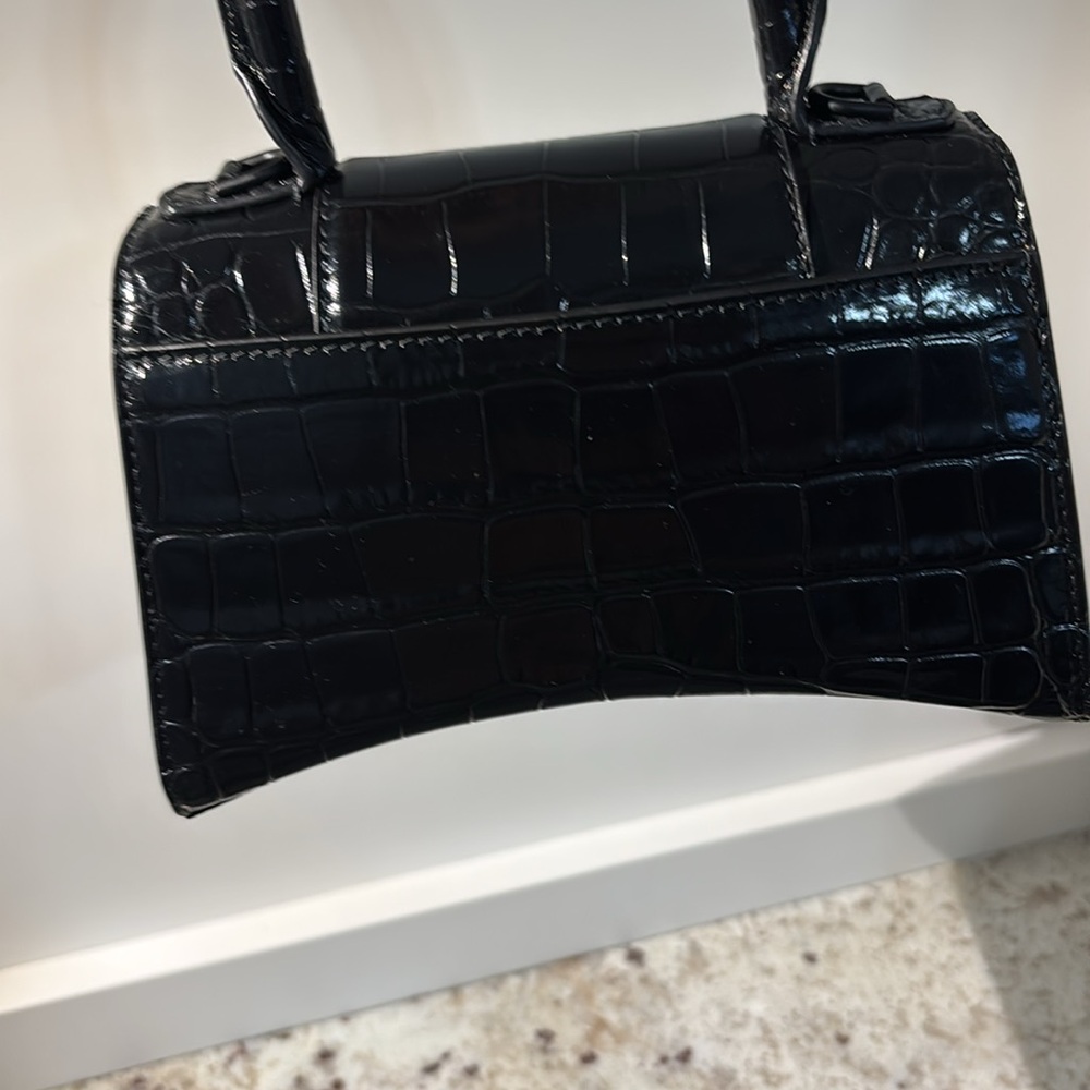Balenciaga Hourglass XS Black Croc-Embossed Calfskin - Picture 5 of 14
